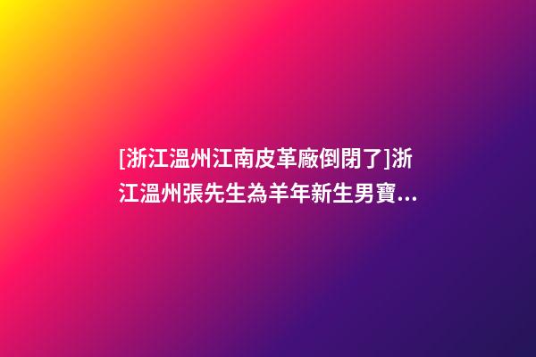 [浙江溫州江南皮革廠倒閉了]浙江溫州張先生為羊年新生男寶寶取名智慧型套餐-第1張-公司起名-玄機派